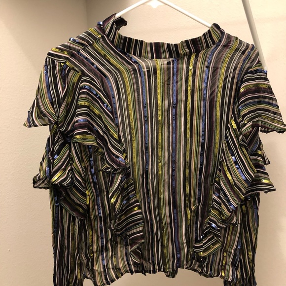 Zara shirt. Sequin details. Long sleeve. Size xs. New with tags - Picture 5 of 5